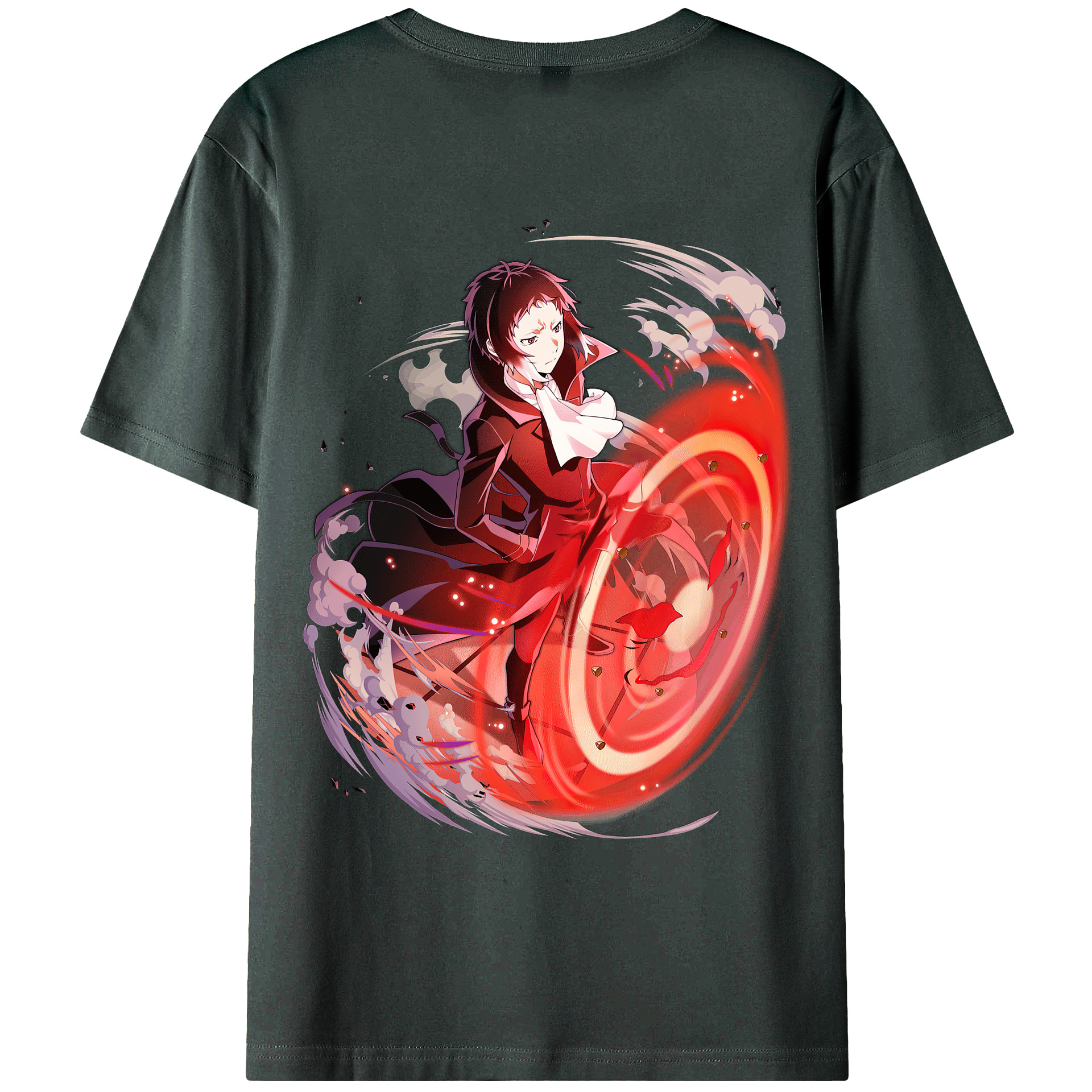 文豪ストレイドッグス Bungo Stray Dogs 綿100％ メンズ半袖Tシャツ（バックプリント） 通気性